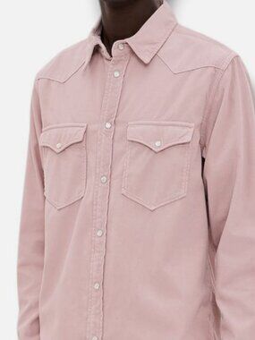 Isabel Marant Men's Pink Vasco Corduroy Shirt Top Size M